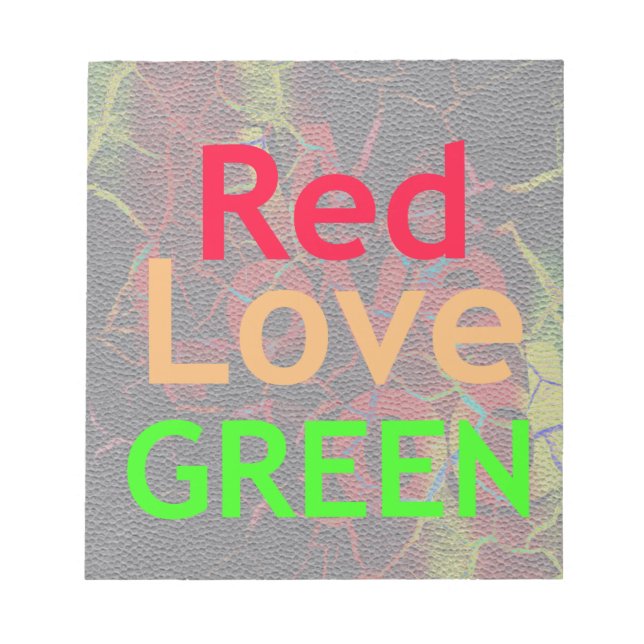 LOVE RED GOLDEN GREEN NOTEPAD (Front)