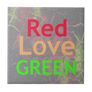 LOVE RED GOLDEN GREEN TILE