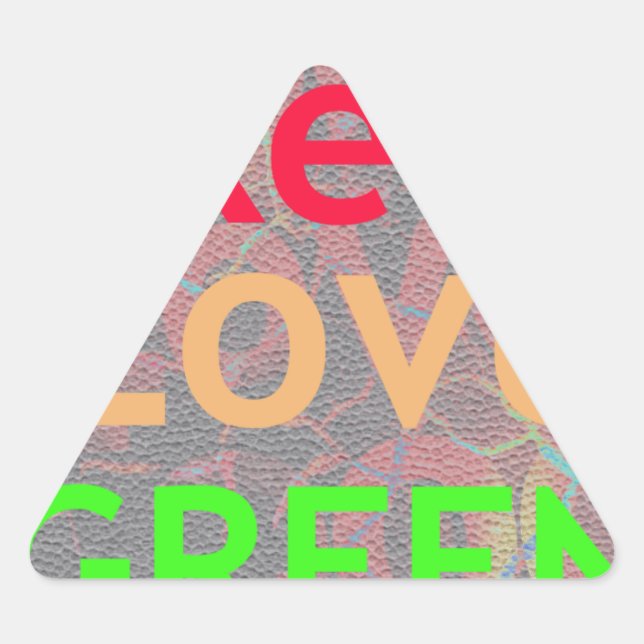 LOVE RED GOLDEN GREEN TRIANGLE STICKER (Front)