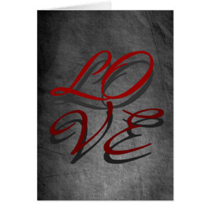 Love Red Grey Script Chalkboard Greeting Card