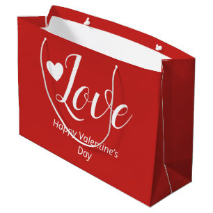 Love Red Happy Valentine’s Day Large Gift Bag