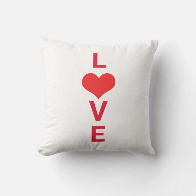 Love Red Heart Cute Valentine's Day Birthdays Gift Cushion (Front)