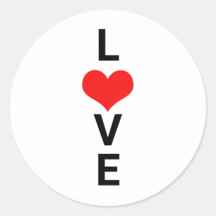Love Red Heart Cute Valentine's Day White Custom Classic Round Sticker