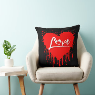 LOVE RED HEART MELTING VALENTINES DAY CUSHION