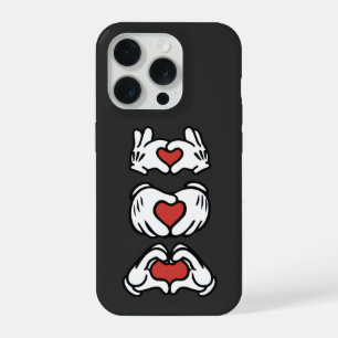 Love Red Heart Mouse Hands iPhone 15 Pro Case