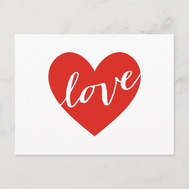 Love, red heart postcard (Front)
