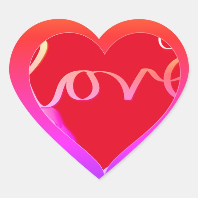 "Love"Red Heart    Sticker (Front)