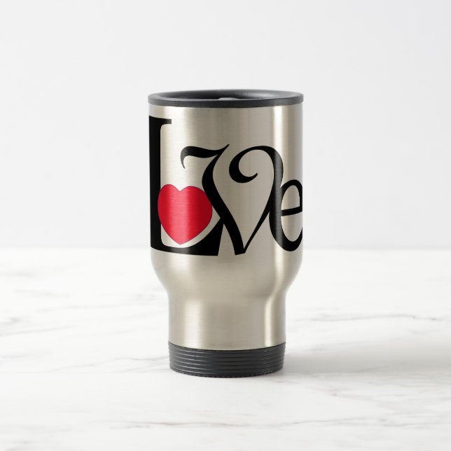 Love Red Heart Travel Mug (Center)