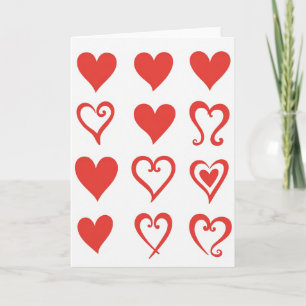 Love Red Hearts Card