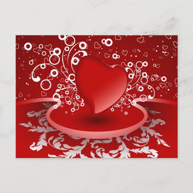 love red hearts postcard (Front)