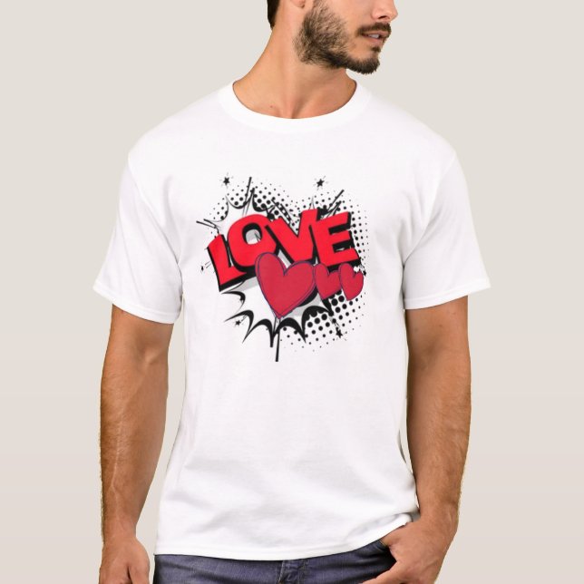 Love & Red hearts T-Shirt (Front)