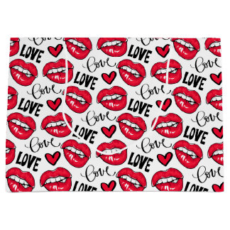 Love Red Lips  Large Gift Bag