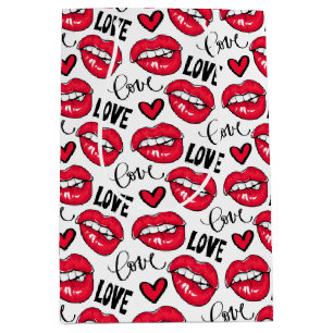 Love Red Lips  Medium Gift Bag