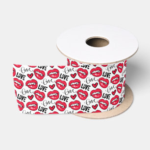 Love Red Lips Satin Ribbon