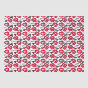 Love Red Lips Tissue Paper