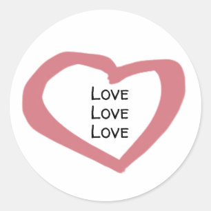 Love Red Pink Heart Valentine Wedding Classic Round Sticker
