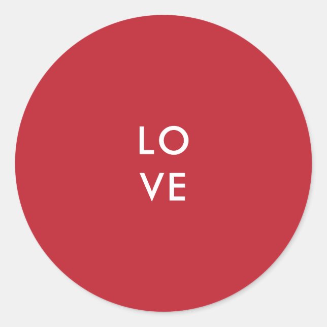 LOVE Red Round Sticker (Front)