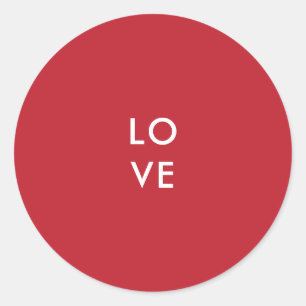 LOVE Red Round Sticker