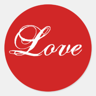 Love RED Seal with White Lettering