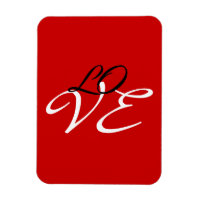 Love Red White Black Colour Calligraphy Script