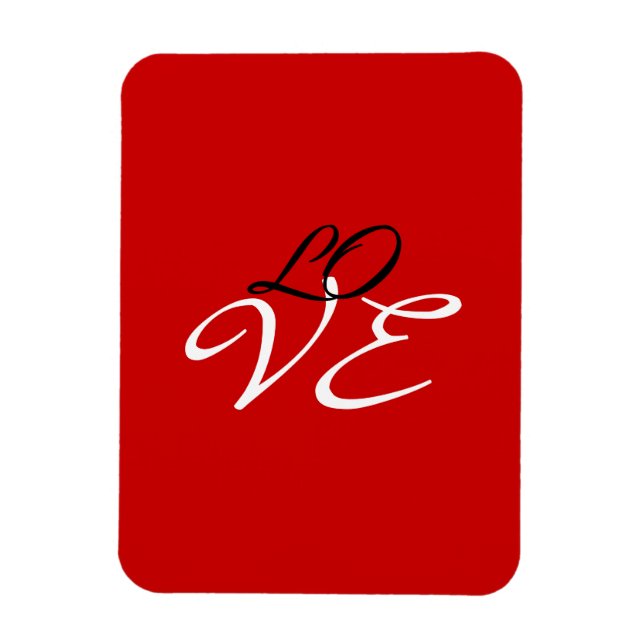Love Red White Black Colour Greeting Card Magnet (Vertical)