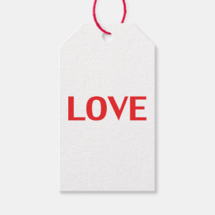 Love red white minimalist Valentine’s Day Gift Tags