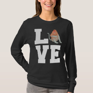 Love Reddish Brown Skin Colour Proboscis Monkey T-Shirt
