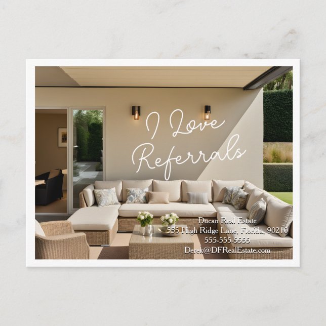 love referral real estate marketing sell postcard (Front)