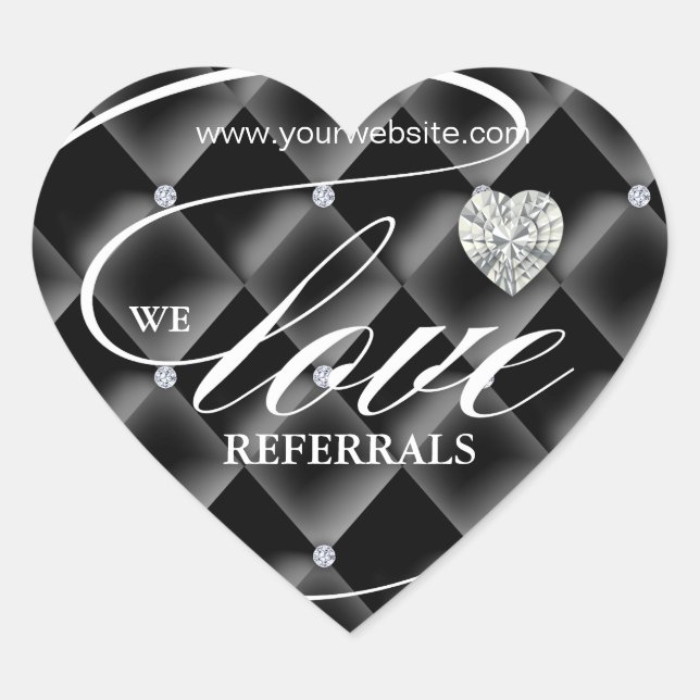Love Referrals Sticker Jewellery Heart (Front)