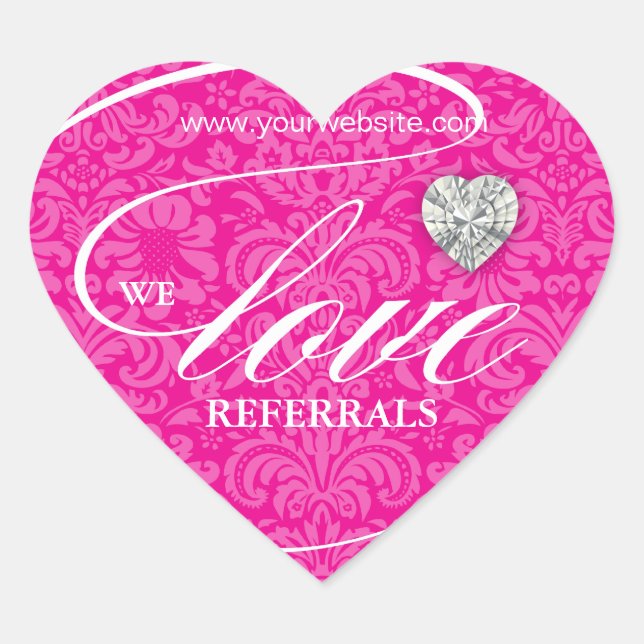 Love Referrals Sticker Jewellery Heart Floral Dama (Front)