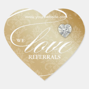 Love Referrals Sticker Jewellery Heart Gold
