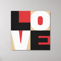 Love Refined Letter Art Design Red Black Gold