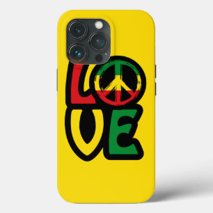 Love reggae music peace symbol, Reggae iPhone 13 Pro Case
