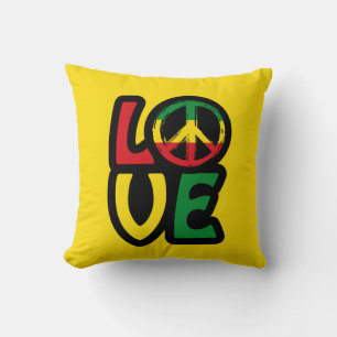 Love reggae music peace symbol reggae cushion