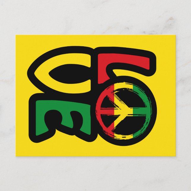 Love reggae music peace symbol reggae postcard (Front)