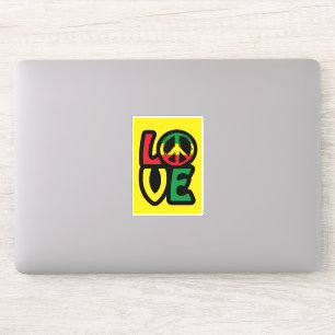 Love reggae music peace symbol reggae sticker