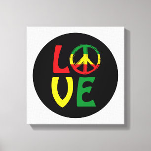 LOVE Reggae with peace symbol Canvas Print