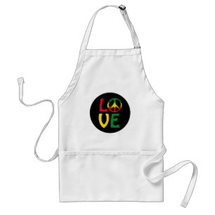 LOVE Reggae with peace symbol Standard Apron