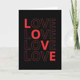 Love Repeated Text Valentine's Day I Love You Card