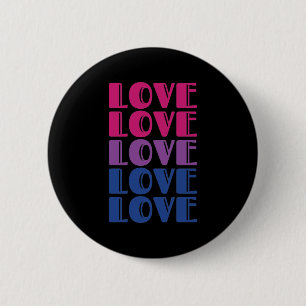 Love Repeating Text LGBTQ Bisexual Pride 6 Cm Round Badge