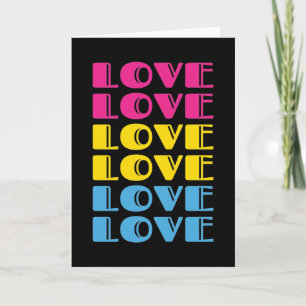 Love Repeating Text LGBTQ Pansexual Pride Card