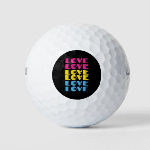 Love Repeating Text LGBTQ Pansexual Pride Golf Balls