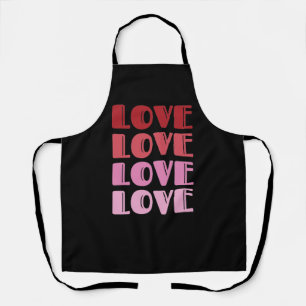Love Repeating Text Valentine's Day I Love You Apron