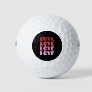 Love Repeating Text Valentine's Day I Love You Golf Balls