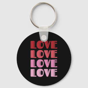 Love Repeating Text Valentine's Day I Love You Key Ring