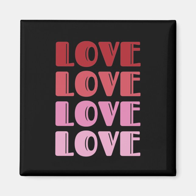Love Repeating Text Valentine's Day I Love You Magnet (Front)