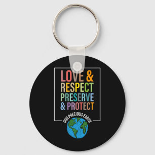 Love Respect Preserve Protect Our Precious Earth D Key Ring