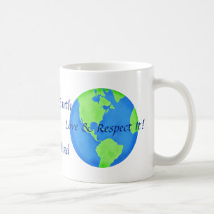 Love Respect the Earth Art Name Personalised Coffee Mug