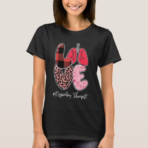 Love Respiratory Therapist Valentines Day Red Plai T-Shirt