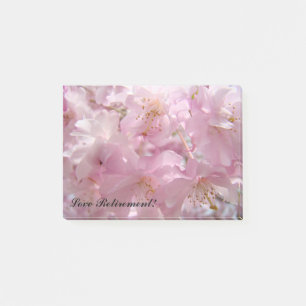 Love Retirement post it notes Pink Blossoms Retire